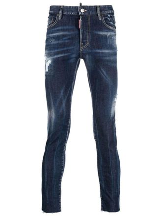 Dsquared2 distressed slim-fit jeans - men - Cotton/Cotton/Polyester/Polyester/Spandex/Elastane - 46 - Blue