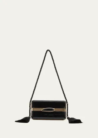 SIMKHAI Roma Croc-Embossed Leather Shoulder Bag
