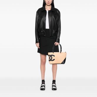 Chanel Pre-owned Womens Cambon Tote Quilted Leather - Nude - One Size