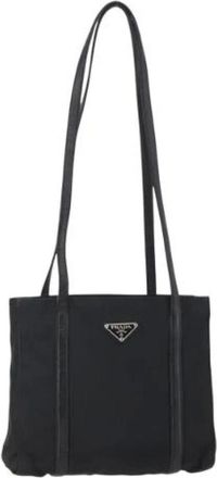 Prada Pre-owned Tote Bags, female, Black, Size: ONE SIZE Pre-owned Vintage Nylon Tote Bag