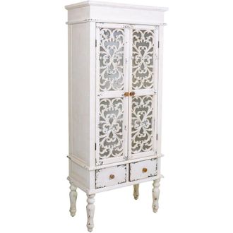 Wanderlust Deco Vitrina De Madera 2 Puertas Y 1 Cajon 71x38x171