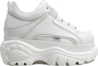 Buffalo Olie Leren Sneakers Wit Trendy Model - Dames - Sneakers - Wit - 40 EU - Leer - Schoenen