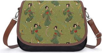 Generic Japanese Geisha Traditional Attire Fashion Womens Crossbody Bags Novelty Handbag Shoulder Bag Purse