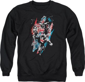 Gildan Batman V Superman Ripped Trio 2 Adult Crewneck Sweatshirt