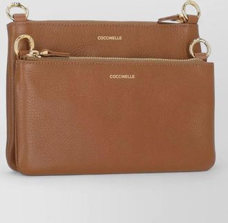 Coccinelle pebbled leather shoulder bag clutch combination