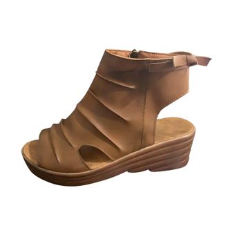 Generic Uwdiohq Womens Wedge Sandals Casual Fish Buckle Fashion Platform Heel Solid Mouth Color Womens High Heels Summer Women Ladies Comfy For Uk Smart Sanda