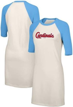 Lusso Womens Lusso White St. Louis Cardinals Nettie Raglan Half-Sleeve Tri-Blend T-Shirt Dress at Nordstrom, Size X-Large