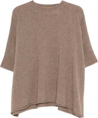 VANISÉ Top in maglia a maniche corte - Marrone