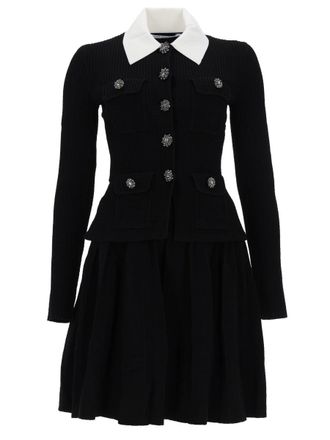 Self Portrait Mini Dress With Contrasting Collar