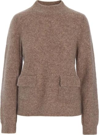Bitte Kai Rand Gebreide Blouse met Zakken - Dames - Truien - Bruin - Maat: XL Wol