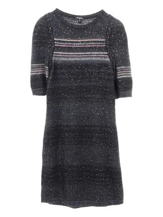 Chanel rhinestone knit dress - women - Silk/Mohair/Polyester/Polyamide - 38 - Grey