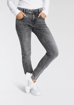 Herrlicher Slim-fit-Jeans HERRLICHER PEPPY SLIM POWERSTRETCH, Damen, Gr. 25, L&auml;nge 30, grau (silent 730), Denim/Jeans, Obermaterial: 84% Baumwolle, 14% Polyester