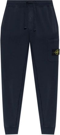Stone Island Trainingsbroeken met logo - Heren - Sweatpants - Blauw - S - Katoen - Broeken
