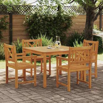 vidaXL Conjunto De Comedor De Jard&iacute;n 5 Pcs Marr&oacute;n Vidaxl