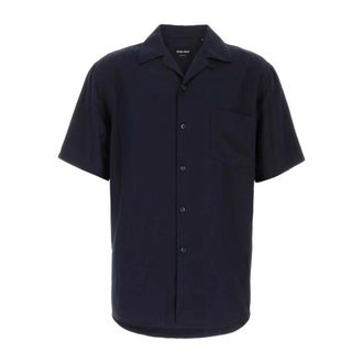Giorgio Armani Short Sleeve Shirts, male, Blue, Size: M Pocket Short-Sleeve Shirt