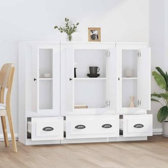 Berkfield Home Highboards 3 pcs White Engineered Wood