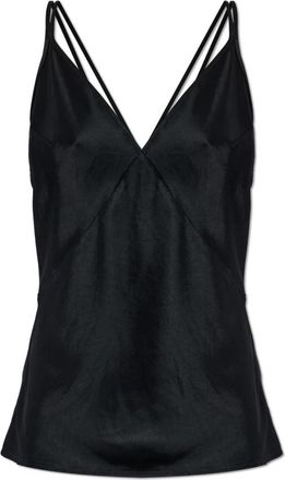 Anine Bing Blanca Top - Dames - Tops zonder mouwen - Zwart - S - Leer - Tops