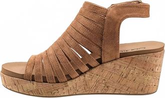 Corkys Footwear Womens Oopsie Daisey Wedge In Brown Faux Suede