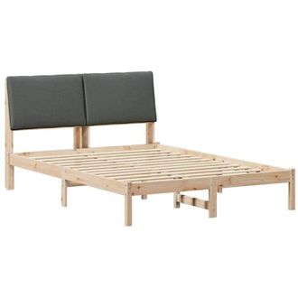 vidaXL Estructura De Cama Negro Y Gris Oscuro 150 X 200 Cm Vidaxl