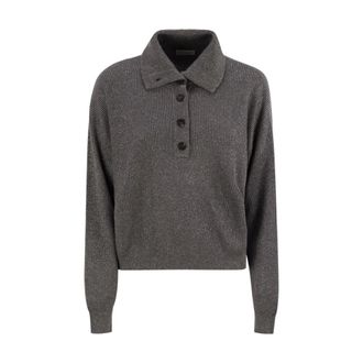 Brunello Cucinelli Round-neck Knitwear - female - Brunello Cucinelli - Round-neck Knitwear - Gray - M - Knitwear