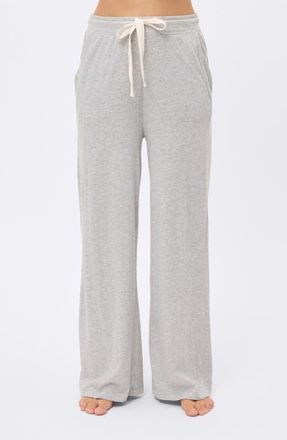 Papinelle Sleepwear Jada Organic Cotton Wide Leg Pajama Pants in Grey at Nordstrom, Size X-Small