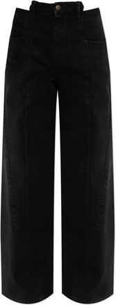 Maison Margiela Straight-leg jeans - Dames - Regular Fit Jeans - Zwart - 2XS - Katoen - Jeans
