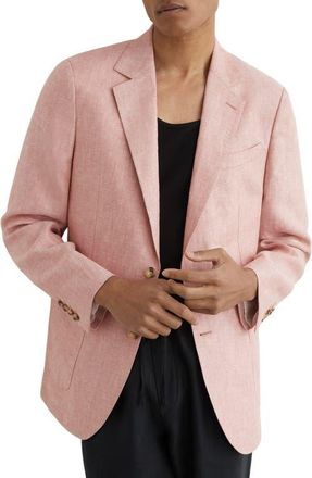 Reiss Atlantic Linen Sport Coat in Plum Pink at Nordstrom, Size 40 Regular