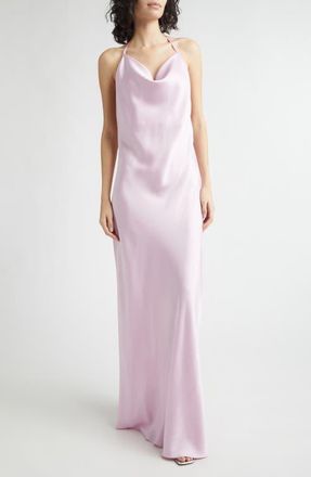 Stella McCartney Envers Satin Cocktail Slipdress in Light Orchid at Nordstrom, Size 14 Us