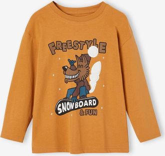 Vertbaudet Jungen Shirt mit Recycling-Baumwolle pekannuss