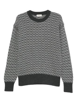 PIACENZA 1733 patterned crew-neck sweater - men - Virgin Wool - 50 - Grey