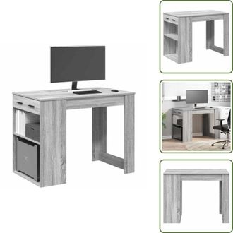 vidaXL Scrivania multifunzione - vidaXL Scrivania con Cassetto Ripiano Grigio Sonoma Legno Multistrato - Archiviazione in casa