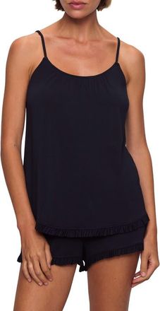 Eberjey Gisele Ruffle Trim Short Pajamas in Black at Nordstrom, Size X-Small