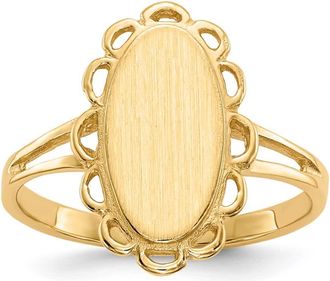 Diamond2Deal 14k Yellow Gold Open Back Signet Ring