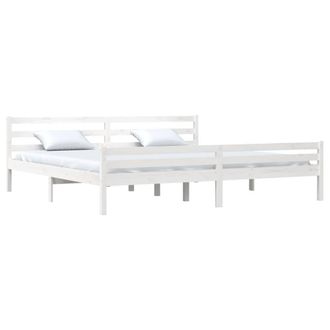 Berkfield Home Beautiful Bed Frame White Solid Wood 200x200 cm