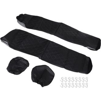 OEM Fundas Universales Para Asientos De Coche, Juego De 4 Piezas Para Asientos Delanteros Con Reposacabezas, Protectores De Cuero Sint&eacute;tico Pu Para Todas 