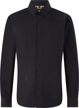Roberto Cavalli Camicia con logo ricamato - Nero