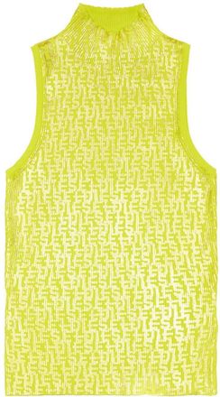 Diesel M-Egeo monogram-print cotton tank top - women - Cotton - M - Yellow