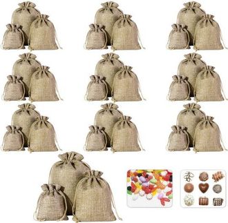 OEM Juego De 30 Bolsas De Lino Con Cord&oacute;n Ajustable, 3 Tama&ntilde;os (10 Bolsas Por Tama&ntilde;o), Bolsas Peque&ntilde;as De Tela Para Rellenar, Halloween, Pascua