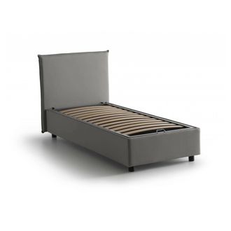 Talamo Italia Talamo Italia - Cama Individual Cira, Cama Contenedor Con Revestimiento De Tela, 100% Made In Italy, Apertura Frontal, Adecuado Para Colch&oacute;n Cm 90x200