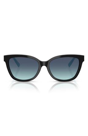 Tiffany & Co. 55mm Gradient Cat Eye Sunglasses in Black/Azure Gradient Blue at Nordstrom