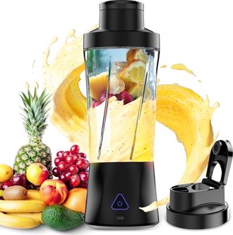 No Brand Licuadora, Extractor De Jugo De 6000 Mah, Recarga Usb, Prepara Batidos Y Cremas, Vaso Para Jugo De 24 Oz, Licuadora Personal Autolimpiante De 360 W, P