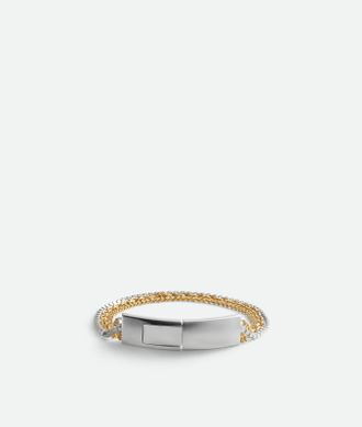 Bottega Veneta Detail Chain Bracelet - Gold - Women - M - 100% Sterling Silver