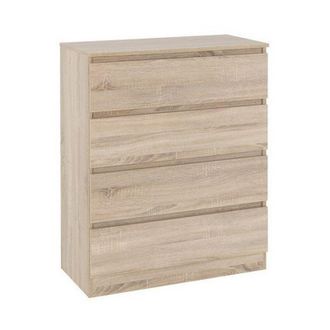 Seconique Malvern 4 Drawer Chest - L40 x W80 x H100 cm - Sonoma Oak Effect