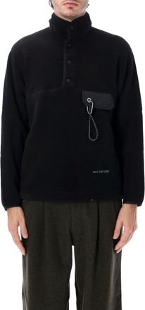 And Wander High-Neck Buttoned Pile Pullover Sweater