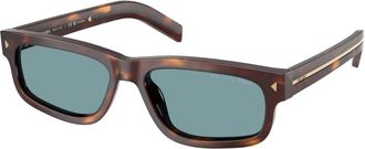 Prada Stijlvolle zonnebril met blauwe lenzen - Heren - Zonnebrillen - Bruin - 57 MM - Accessoires