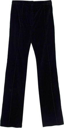Paco Rabanne Black Velvet Straight Leg Trousers Size XS