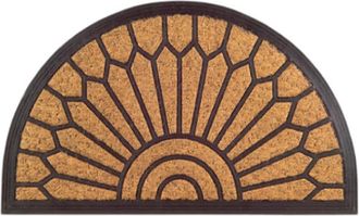 Imports Decor Semi Circle Coir Door Mat with Rubber Backing, Natural Coconut Fiber Doormat, Non-Slip Durable Indoor Outdoor Entrance Rug