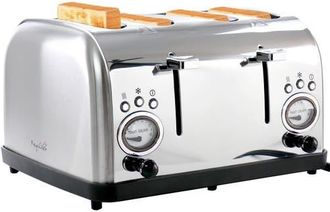 MegaChef 4 Slice Wide Slot Toaster with Variable Browning in Silver in Grey at Nordstrom
