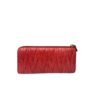 Miu Miu Pre-owned Metalasse Portemonnee - Dames - Vintage Accessoires - Rood - ONE Size - Leer - Vintage