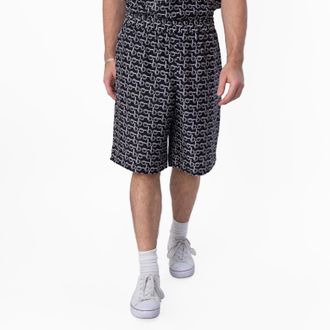 Burberry Monogram B Print Silk Shorts, Size Medium